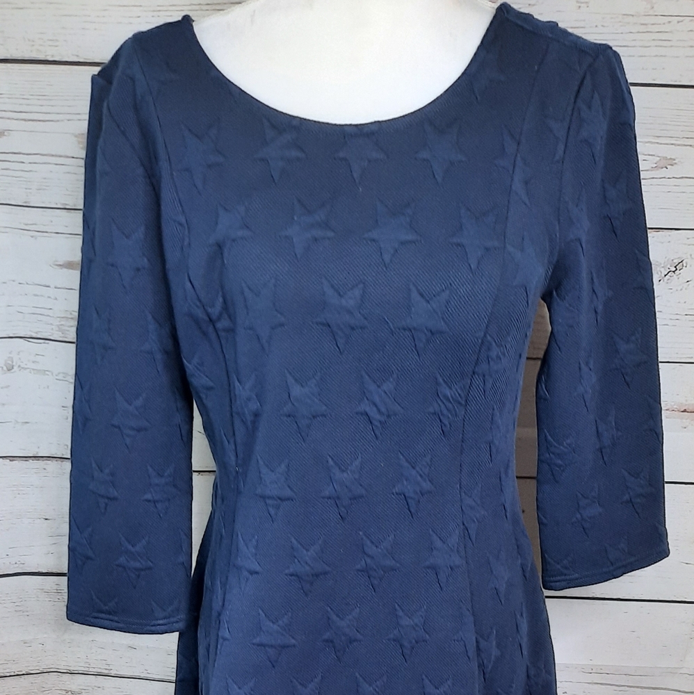 Modcloth In The Mix Knit Dress With Stars Navy - Picture 5 of 10